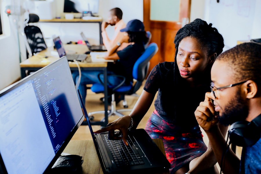 Team working together at computers