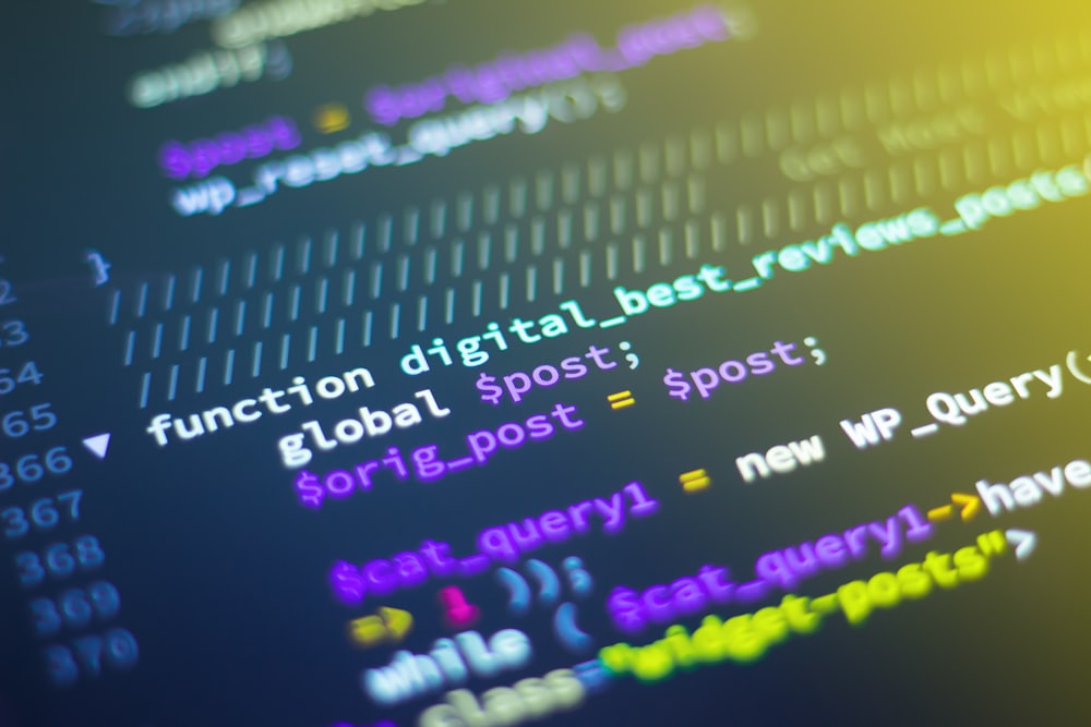 Source code on a monitor