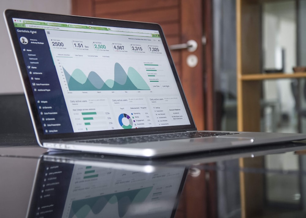 Analytics dashboard open on a laptop